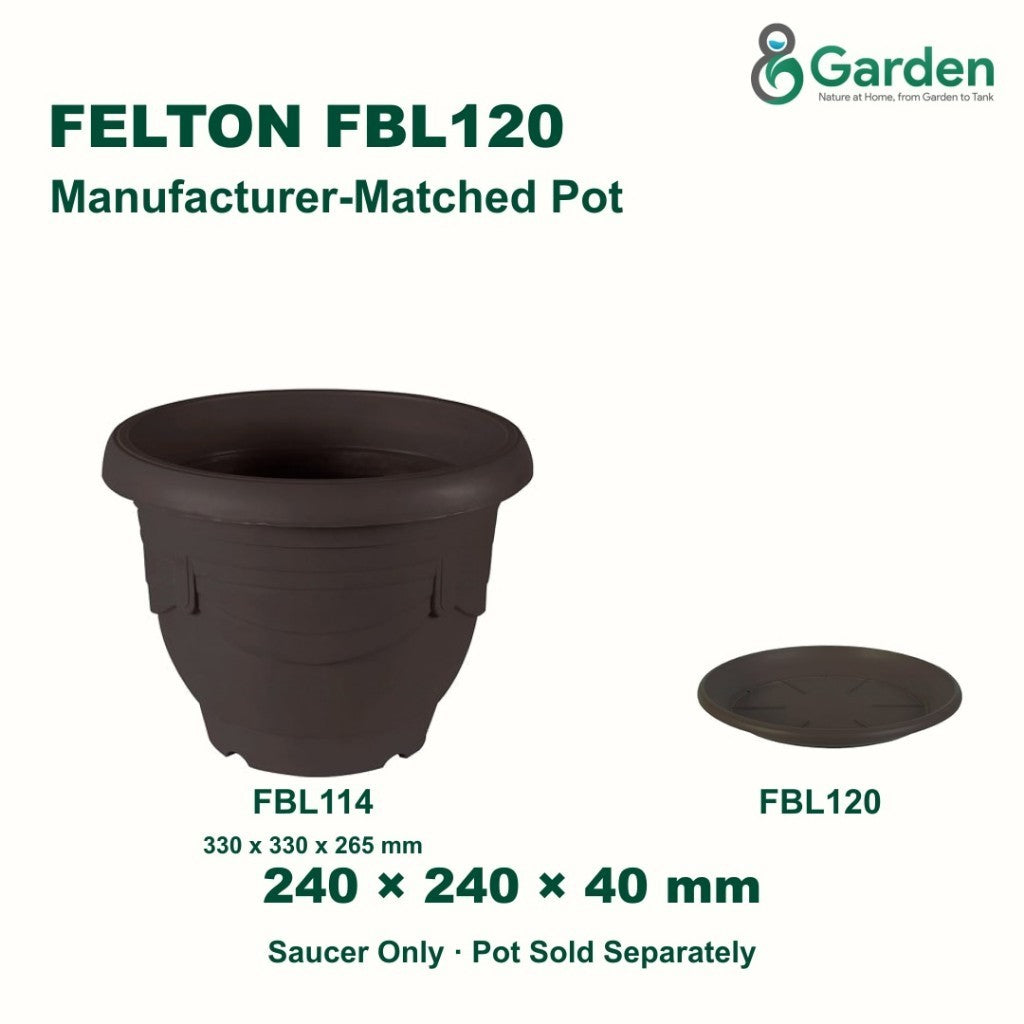 Felton FBL120 Flower Pot Saucer 24cm – product and size guide