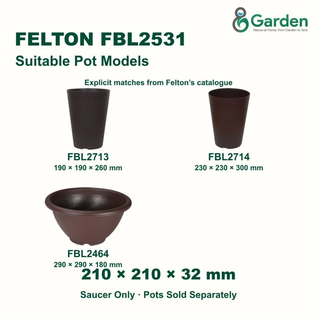 Felton FBL2531 Round Flower Pot Saucer 21cm – product guide