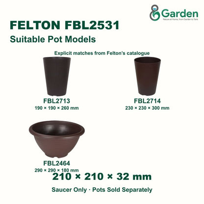 Felton FBL2531 Round Flower Pot Saucer 21cm – product guide