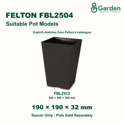 Felton FBL2504 Square Flower Pot Saucer 19cm – product guide