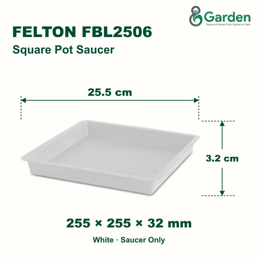 Felton FBL2506 Square Flower Pot Saucer 25.5cm – product guide