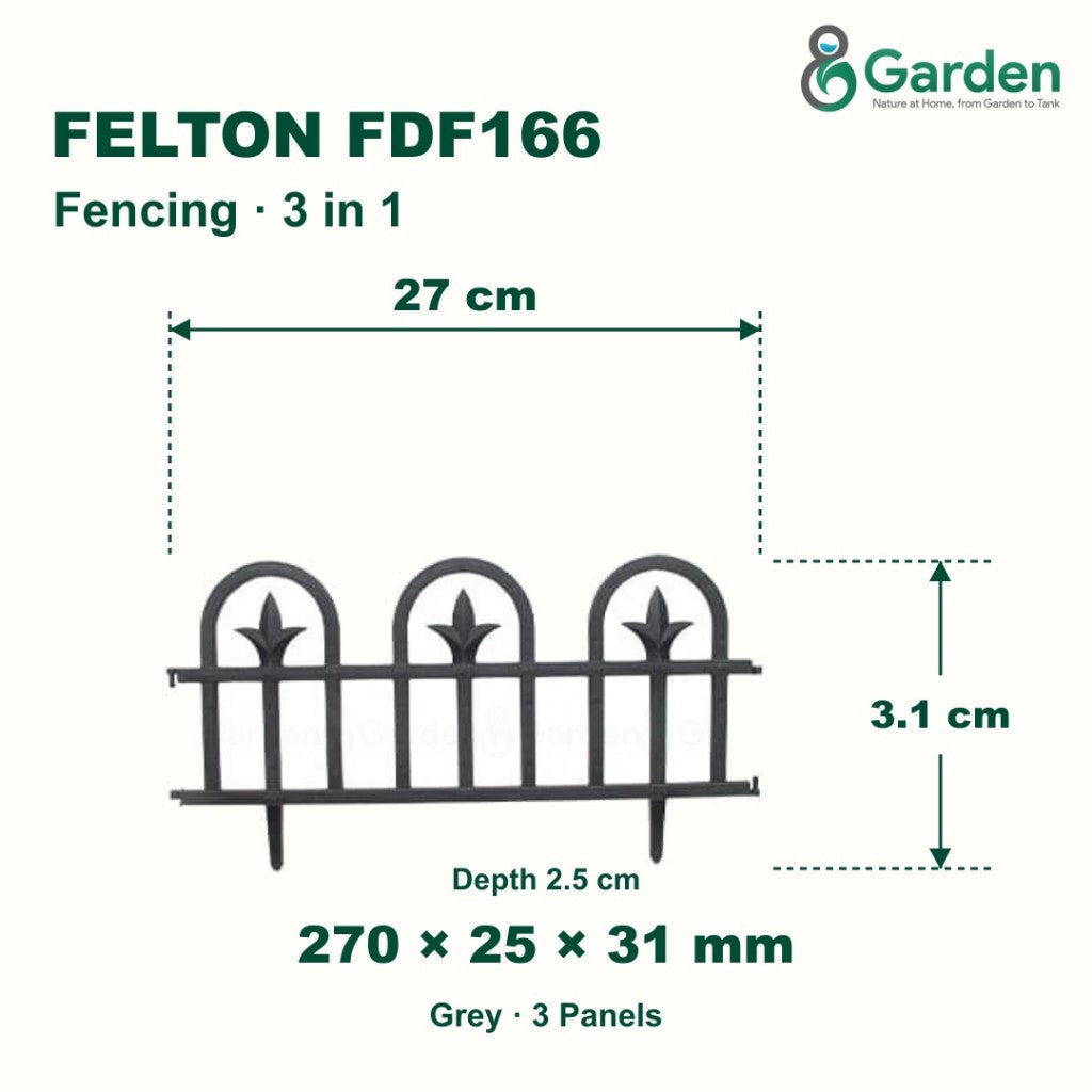 Felton FDF166 Decorative Garden Border Fence – 3 Pieces – product guide