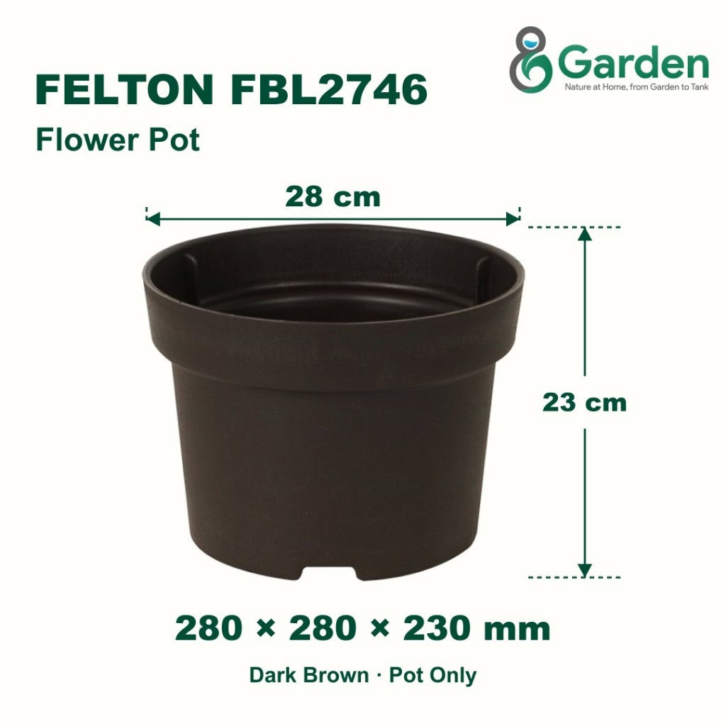 Felton FBL2746 Round Plastic Flower Pot 28cm – product and size guide