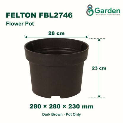 Felton FBL2746 Round Plastic Flower Pot 28cm – product and size guide