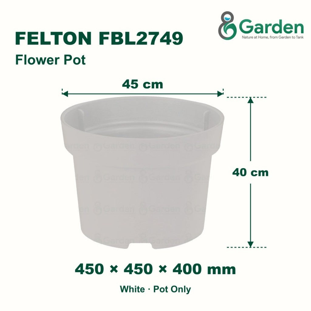 Felton FBL2749 Round Plastic Flower Pot 45cm – product and size guide