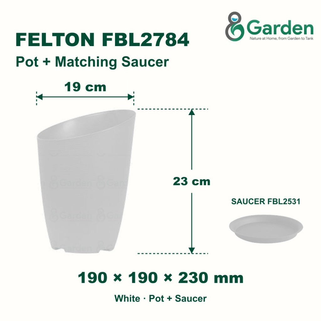 Felton FBL2784 Round Plastic Flower Pot 19cm – product and size guide