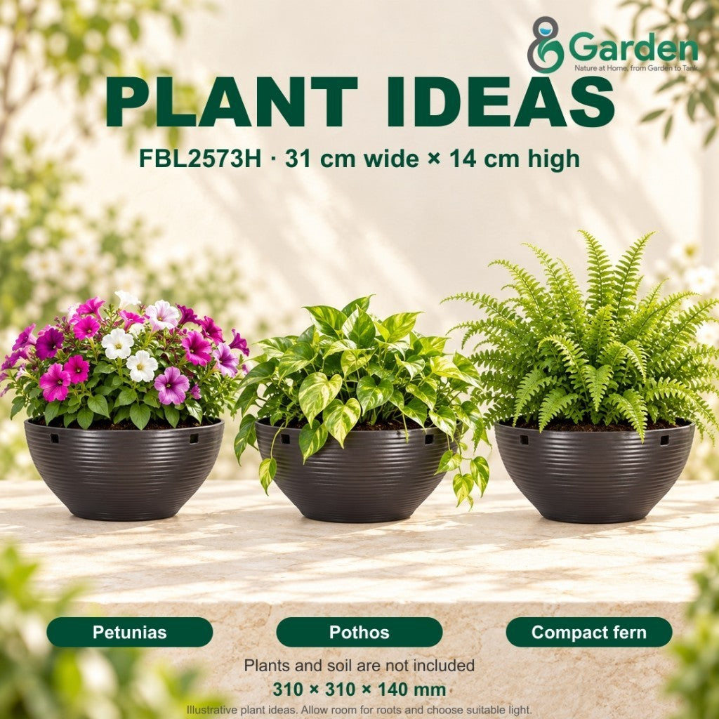Felton FBL2573H Round Plastic Flower Pot 31cm – product and size guide