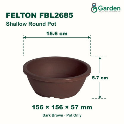 Felton FBL2685 Round Plastic Flower Pot 15.6cm – product and size guide