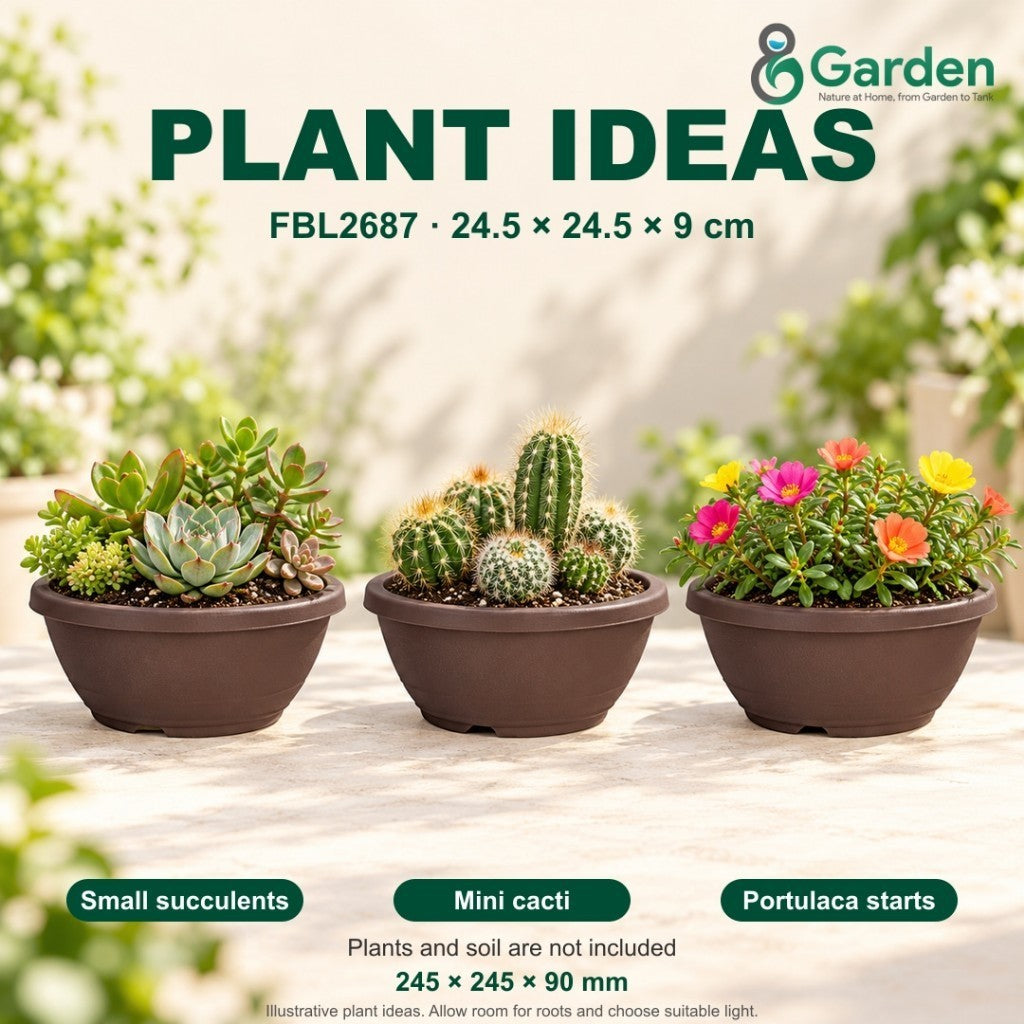 Felton FBL2687 Round Plastic Flower Pot 24.5cm – product and size guide