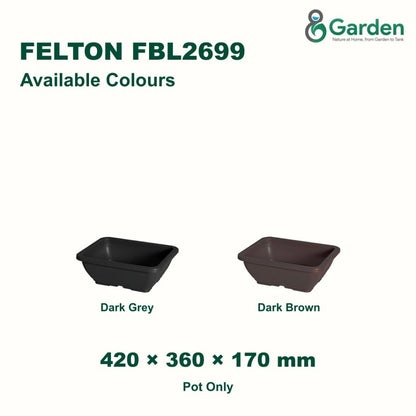 Felton FBL2699 Rectangular Plastic Flower Pot 42cm – product and size guide
