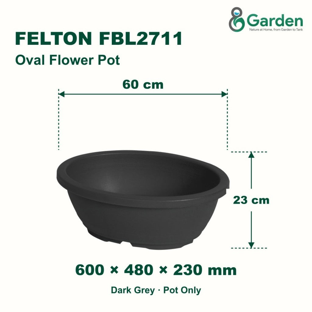 Felton FBL2711 Oval Plastic Flower Pot 60cm – product and size guide