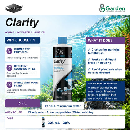 Seachem Clarity Aquarium Water Clarifier – 325 mL – product information