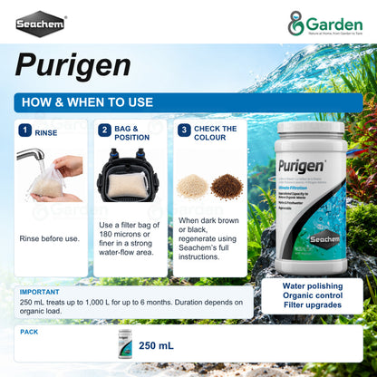 Seachem Purigen Organic Waste Filter Media – 250 mL – product information