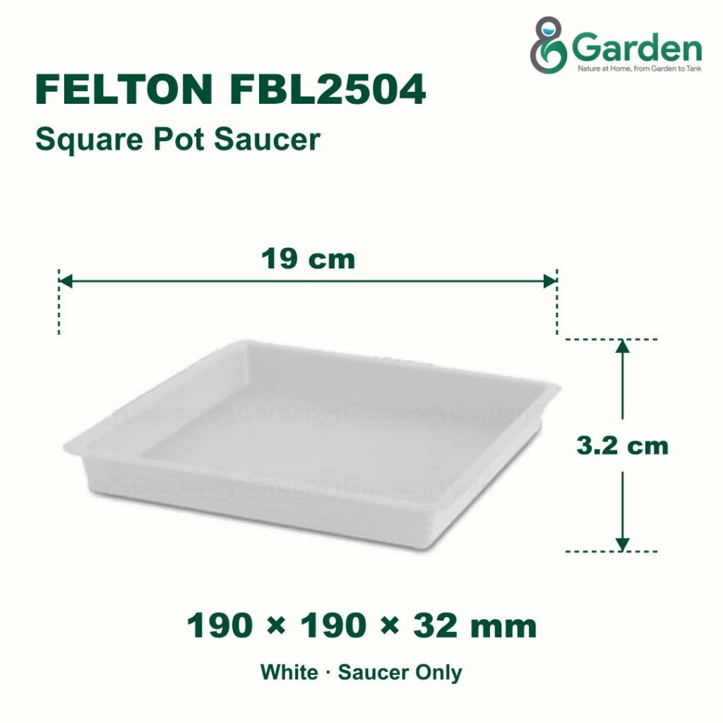 Felton FBL2504 Square Flower Pot Saucer 19cm – product guide