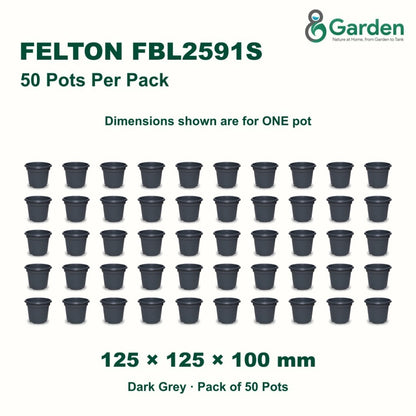 Felton FBL2591S Round Plastic Flower Pot 12.5cm – Pack of 50 – product guide