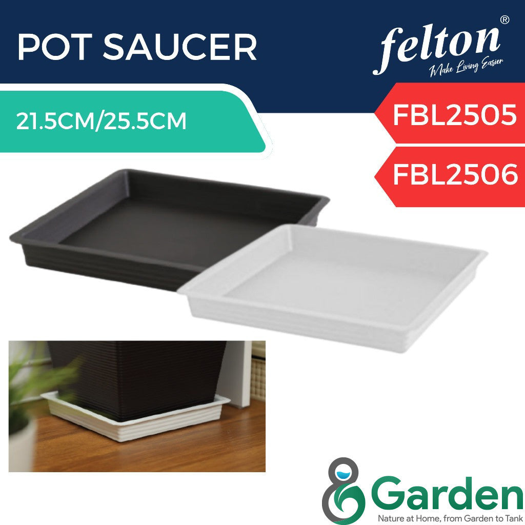 Felton Square Plastic Flower Pots 2491/2492/2493/2494/2495 – product and size guide