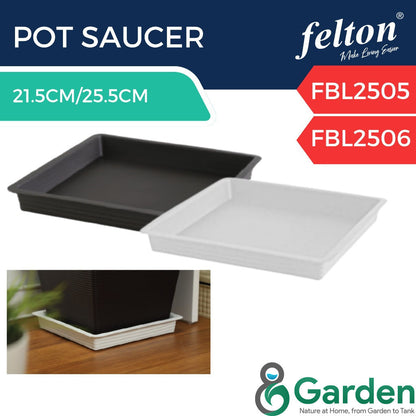 Felton Square Plastic Flower Pots 2491/2492/2493/2494/2495 – product and size guide