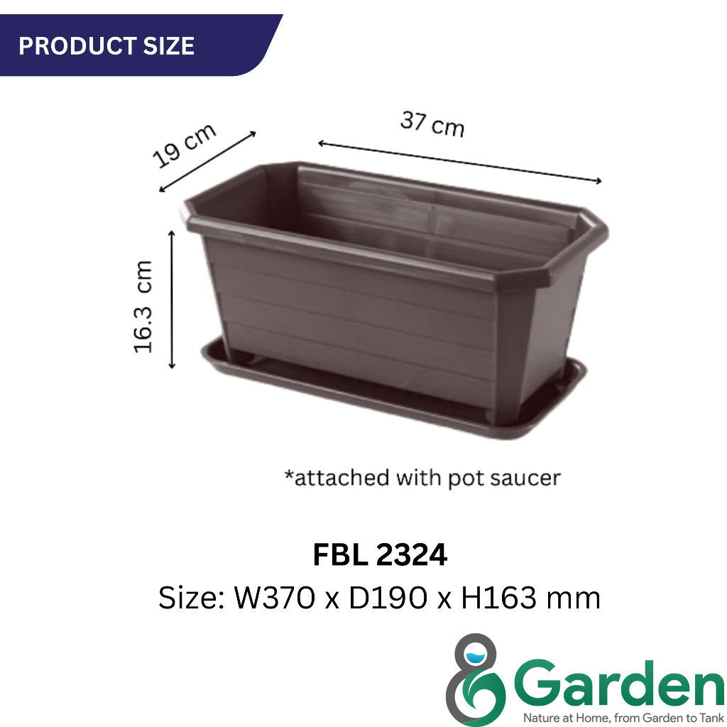 Felton Rectangular Plastic Flower Pots 2296/2324 – product and size guide