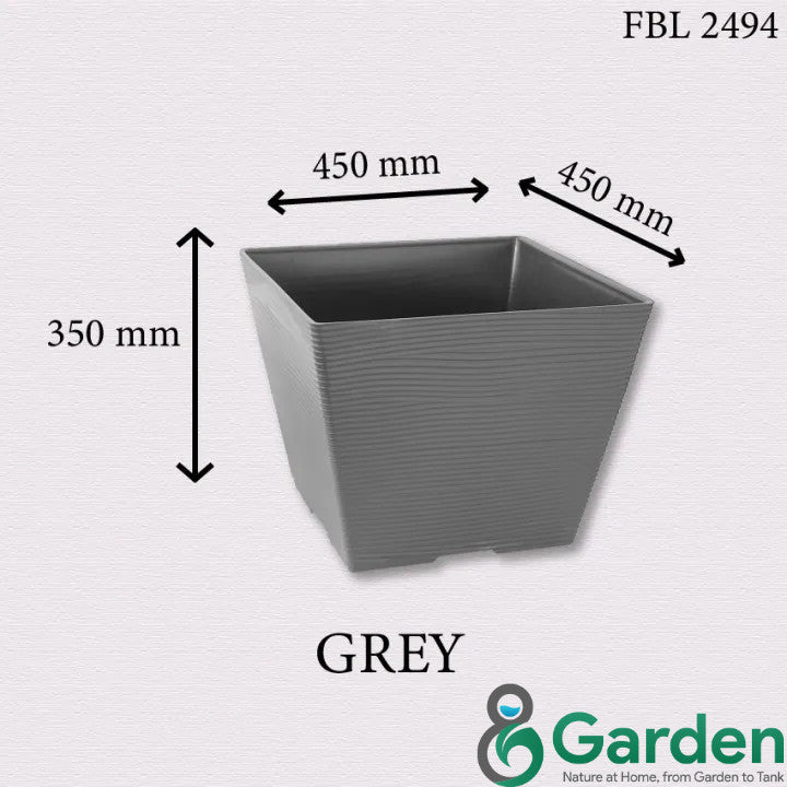 Felton Square Plastic Flower Pots 2491/2492/2493/2494/2495 – product and size guide