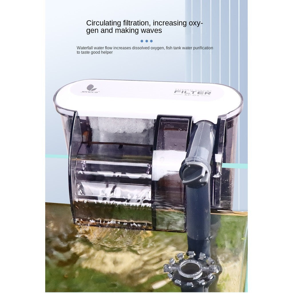 AquaGrace SS-SP09S Hang-On Aquarium Waterfall Filter – filter in use