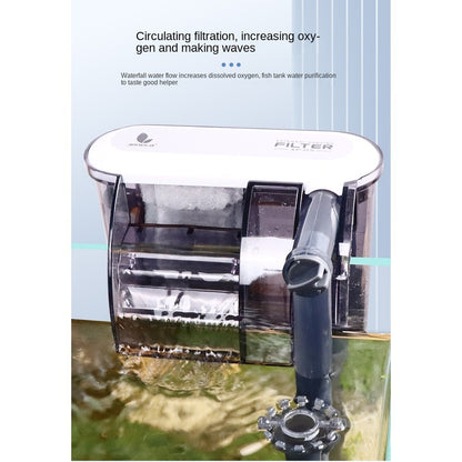 AquaGrace SS-SP09S Hang-On Aquarium Waterfall Filter – filter in use