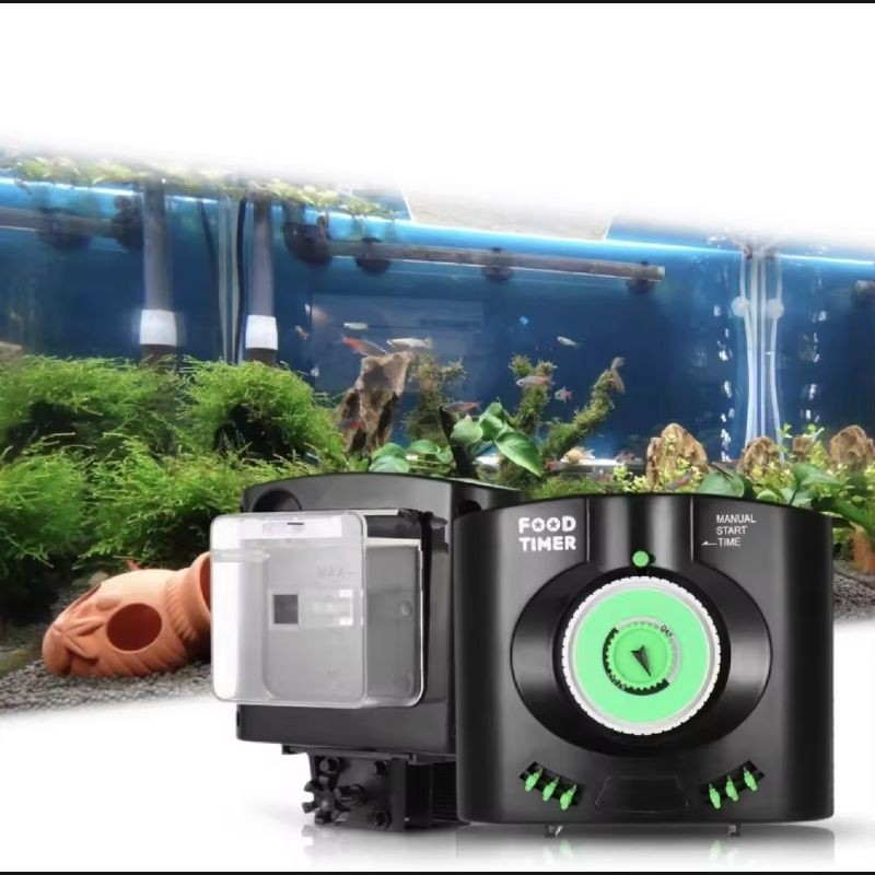 Automatic Aquarium Fish Feeder – feeder installed on aquarium