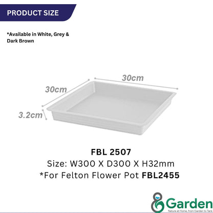 Felton Square Plastic Flower Pots 2504/2505/2506/2507/2508 – product and size guide