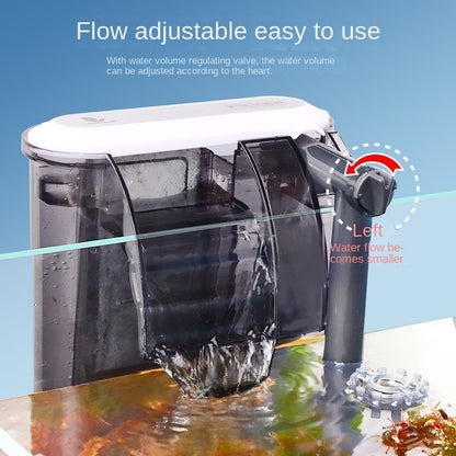 AquaGrace SS-SP09S Hang-On Aquarium Waterfall Filter – flow adjustment