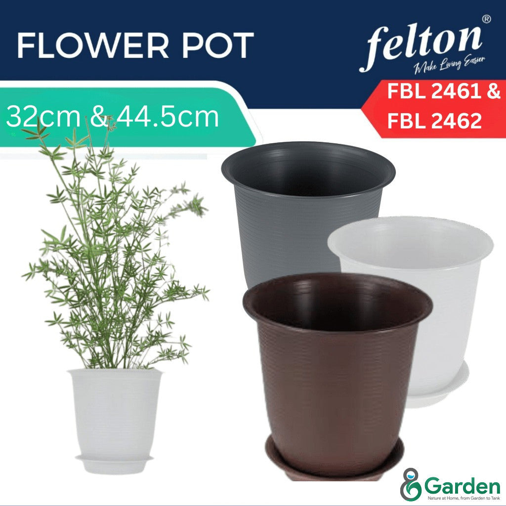 Felton Round Plastic Flower Pots 2461/2462 – product and size guide