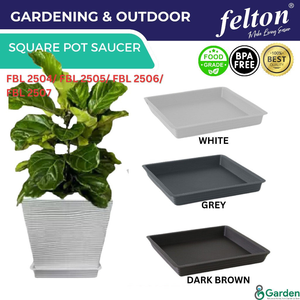 Felton Square Plastic Flower Pots 2504/2505/2506/2507/2508 – product and size guide