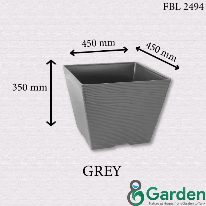 Felton Square Plastic Flower Pots 2491/2492/2493/2494/2495 – product and size guide