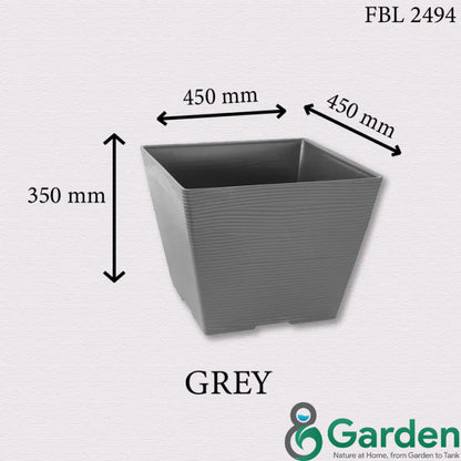Felton Square Plastic Flower Pots 2491/2492/2493/2494/2495 – product and size guide