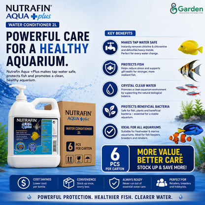 Nutrafin Aqua Plus Water Conditioner – 6 × 2 L Carton – product details view 1