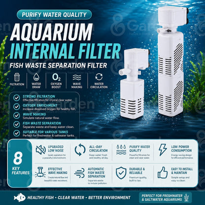 5-in-1 Aquarium Internal Filter – filtration diagram