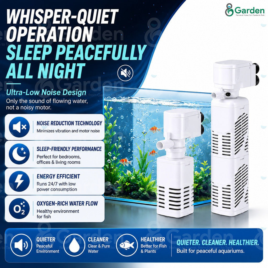 5-in-1 Aquarium Internal Filter – operation graphic