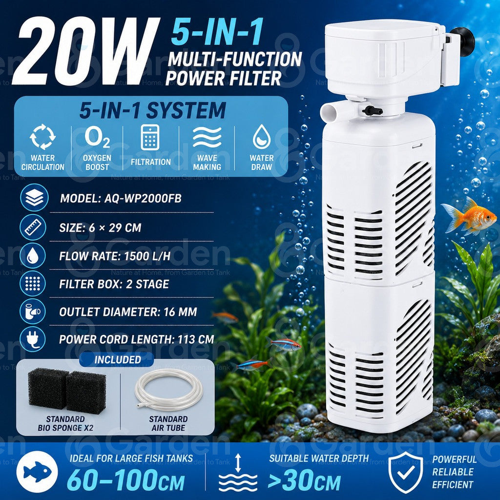 5-in-1 Aquarium Internal Filter – 20 W filter