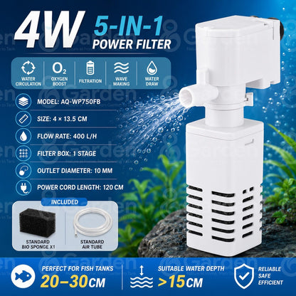 5-in-1 Aquarium Internal Filter – 4 W filter