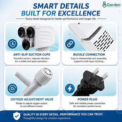 5-in-1 Aquarium Internal Filter – suction cups and components