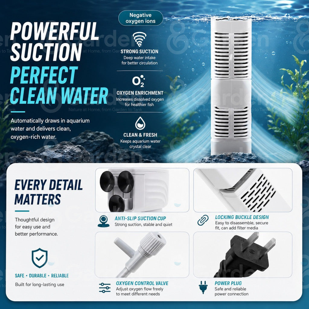5-in-1 Aquarium Internal Filter – intake detail