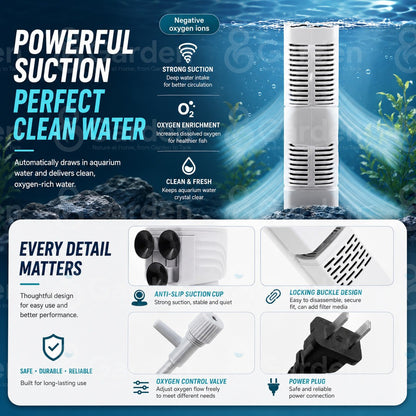5-in-1 Aquarium Internal Filter – intake detail