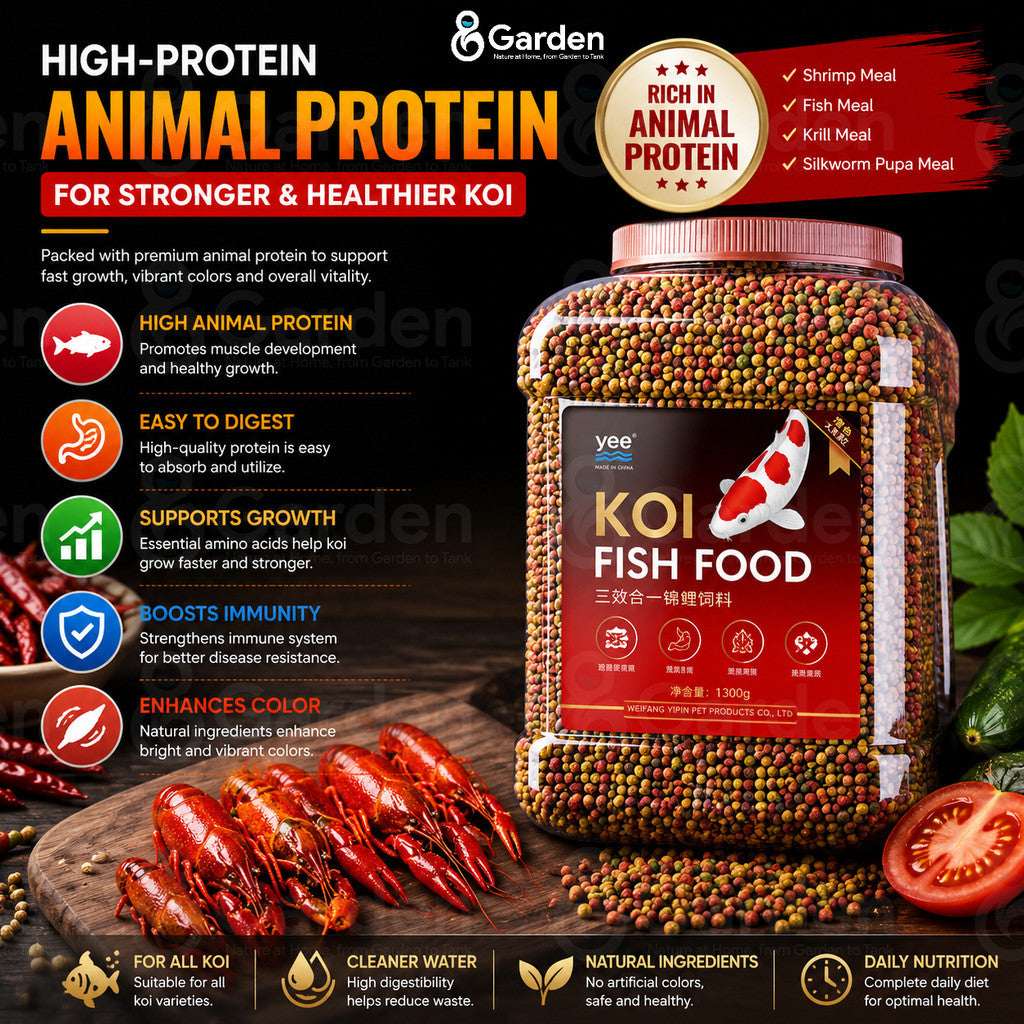 YEE Koi Fish Food – 1.5 mm / 3 mm / 5.5 mm Pellets – product details view 1