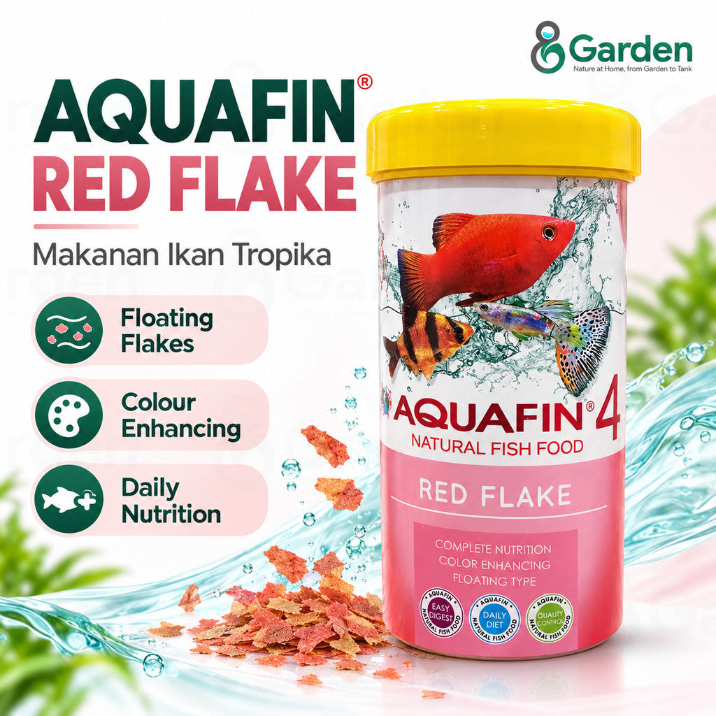 Aquafin 4 Red Flake Fish Food – product and packaging