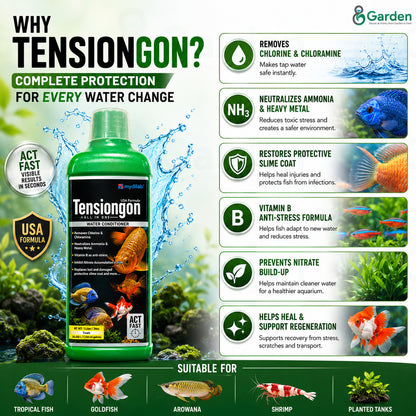 Tensiongon Aquarium Water Conditioner – product information graphic 3