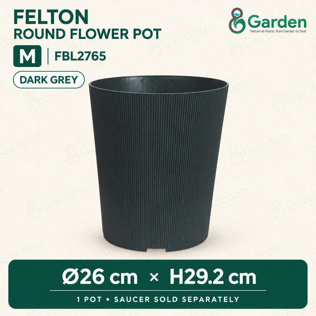 Felton FBL2765 Round Plastic Flower Pot 26cm – product and size guide