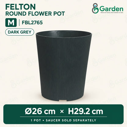 Felton FBL2765 Round Plastic Flower Pot 26cm – product and size guide