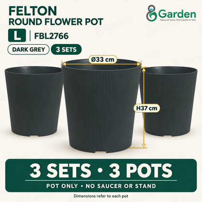 Felton FBL2765 Round Plastic Flower Pot 26cm – product and size guide