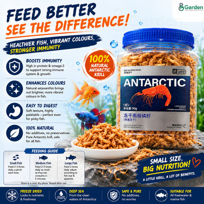 Freeze-Dried Antarctic Krill Fish Food – product information graphic 4
