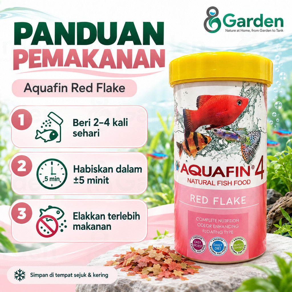 Aquafin 4 Red Flake Fish Food – product information graphic 3