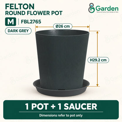 Felton FBL2765 Round Plastic Flower Pot 26cm – product and size guide