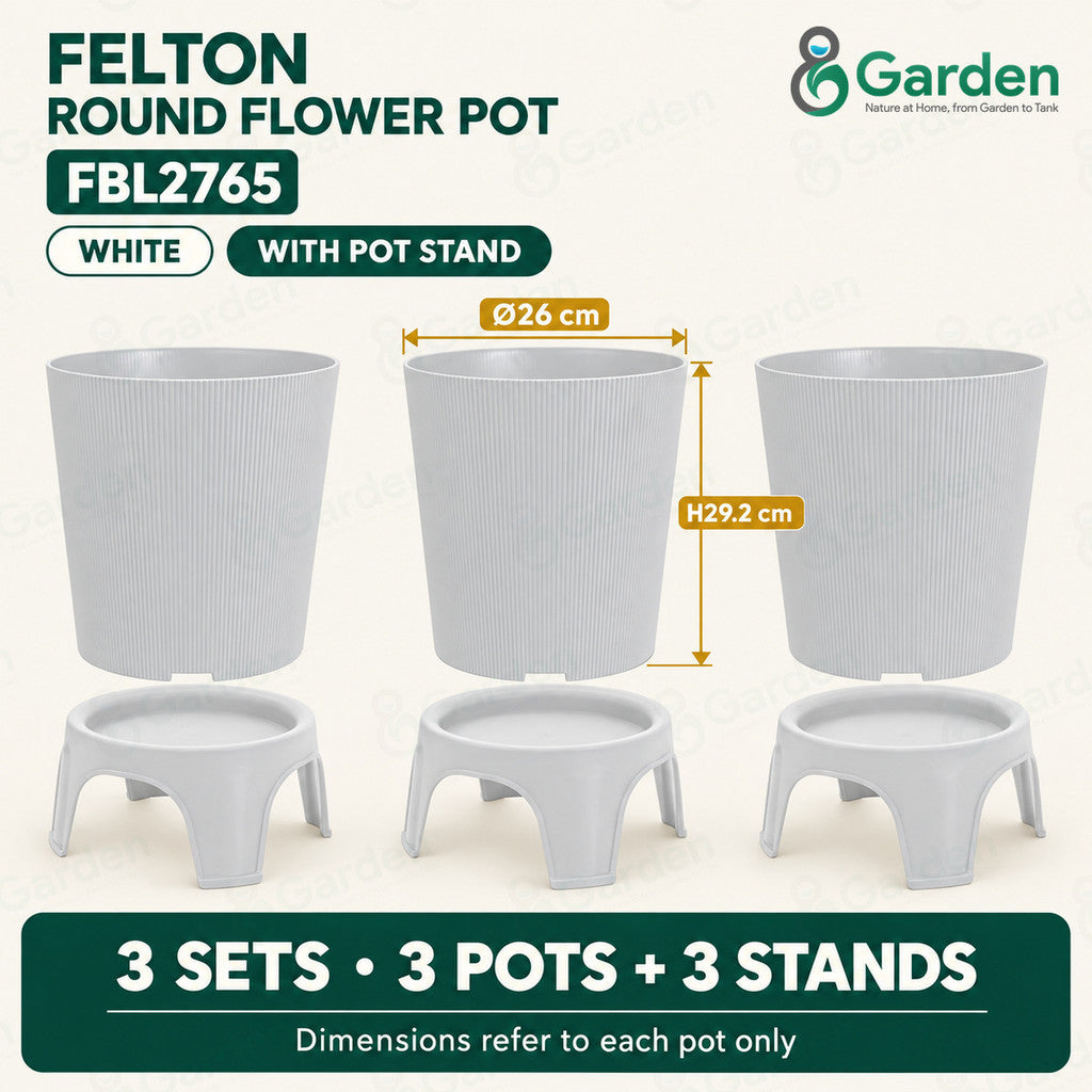 Felton FBL2765 Round Plastic Flower Pot 26cm – product and size guide